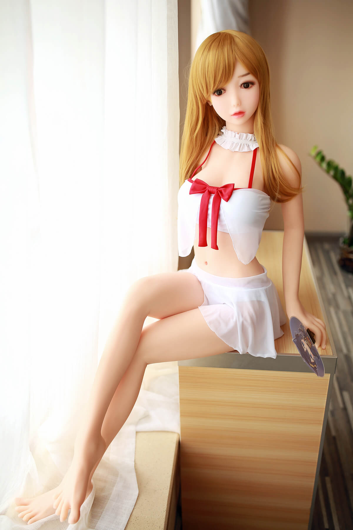 Silver Hair Anime Doll With White Cloth