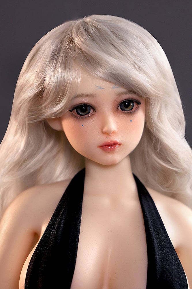 60cm Little Silicone Sex Doll With Gray Wig