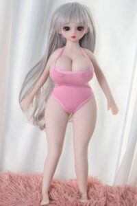 Mini Sex Doll In Pink One Piece Swimsuit