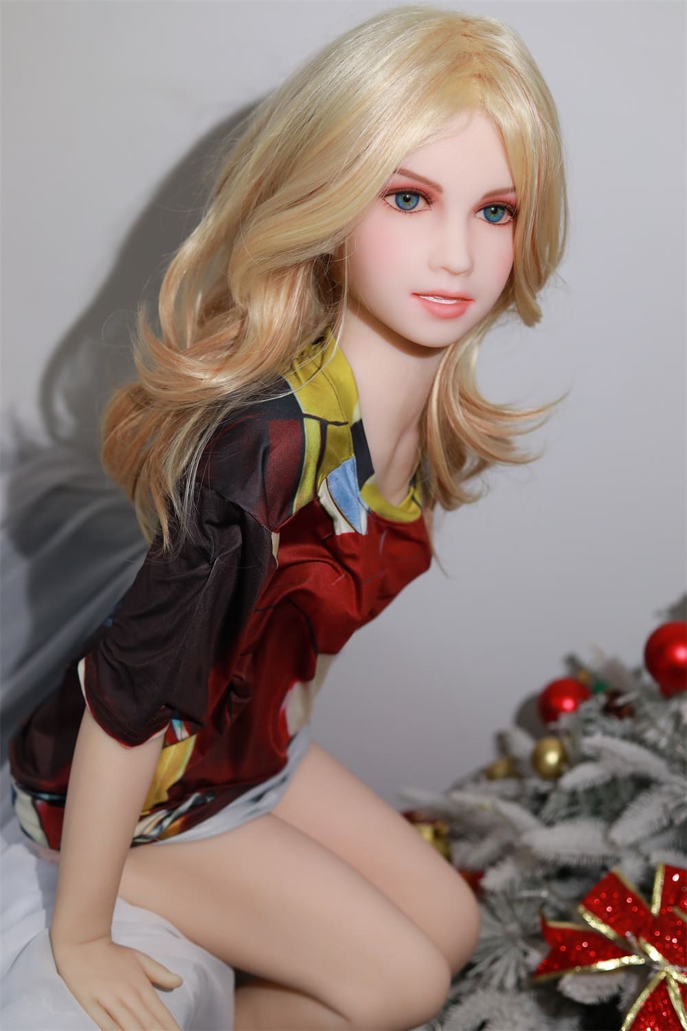 125cm small boobs blonde mini sex doll
