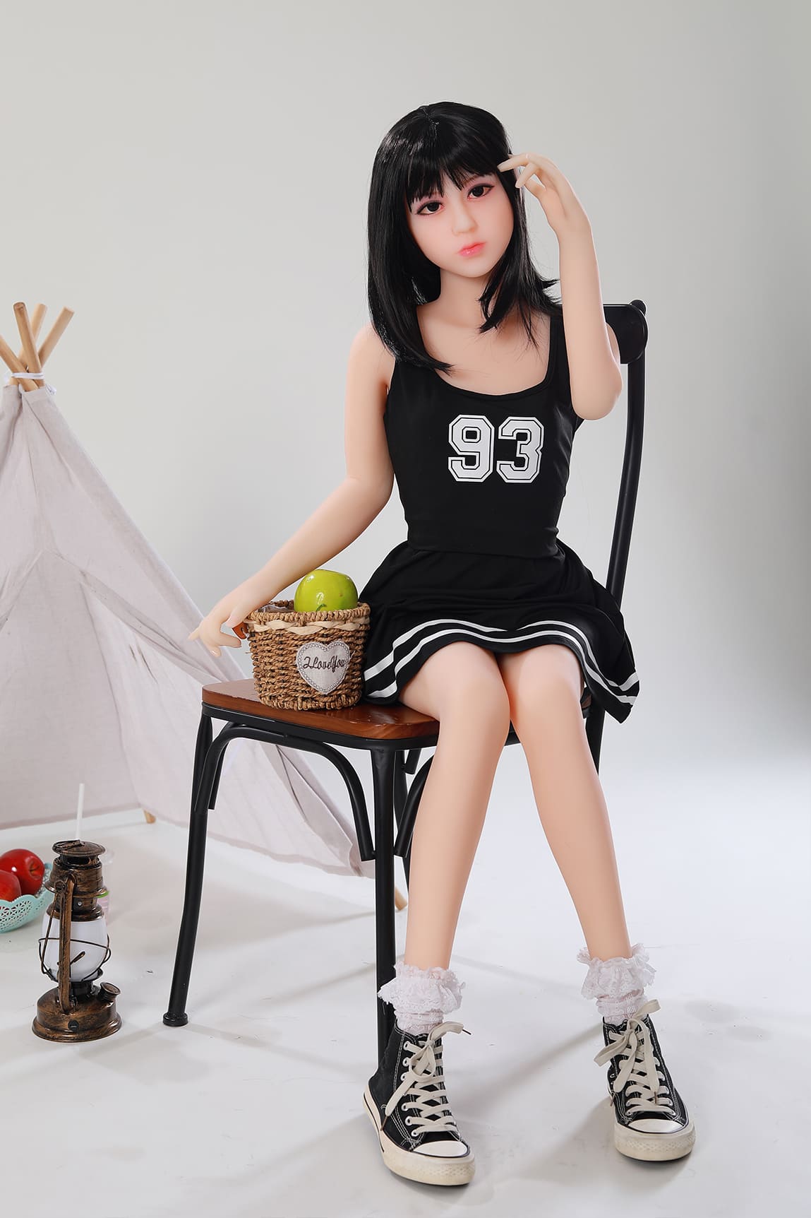 Black haired teen sex doll