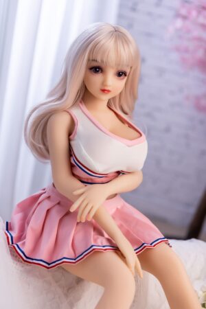 Blonde large breasted anime style mini sex doll