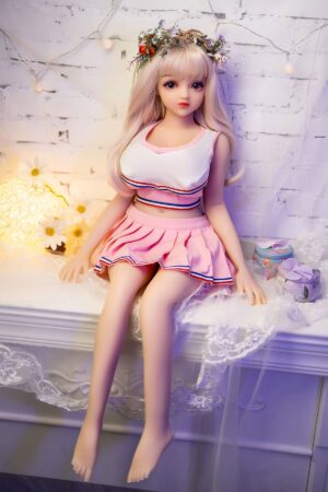 small size full body TPE blonde sex doll