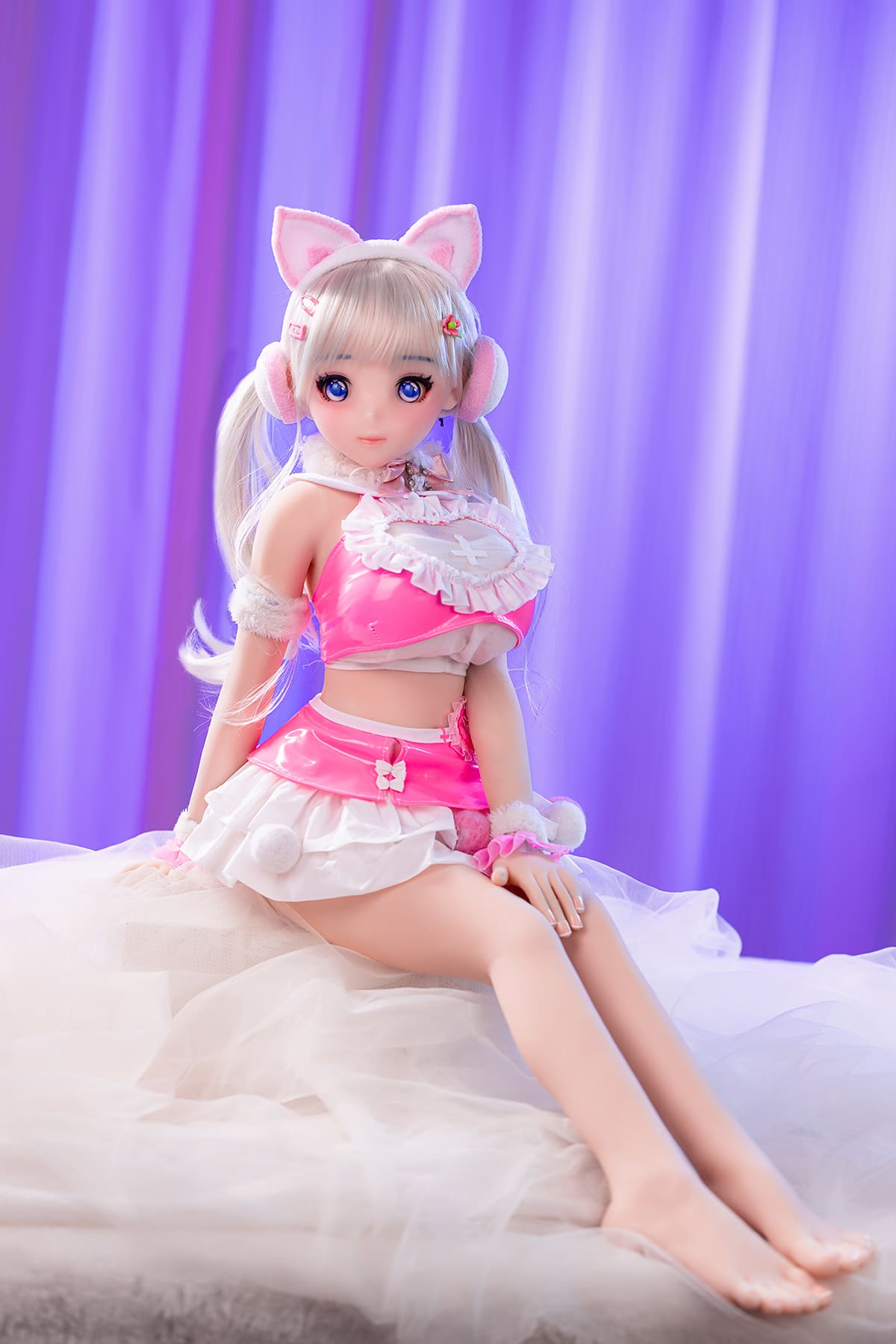 Mini full body anime sex doll with furry ears